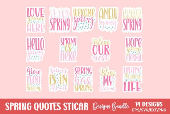 Download Spring Quotes Sticker Bundle - Quote Collection