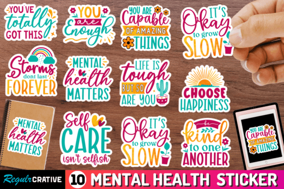 Download Mental Health Stickers Bundle - Mental health stickers Collection