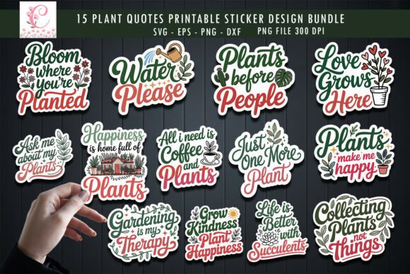 Download Plant Quotes Sticker Bundle, Gardening - Quote Collection