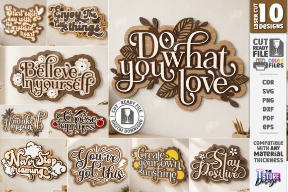 Download Inspirational Quote Wall Decor Laser Set - Quote Collection