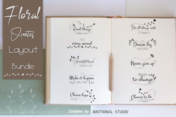 Download Floral Quotes Layout Bundle - Quote Collection