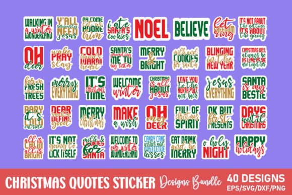 Download Christmas Quotes Sticker Bundle - Quote Collection